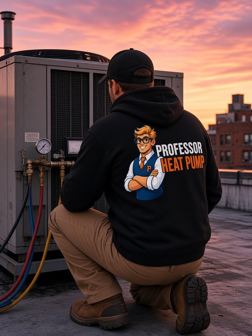 HVAC technician servicing air conditioning unit in the Denver area